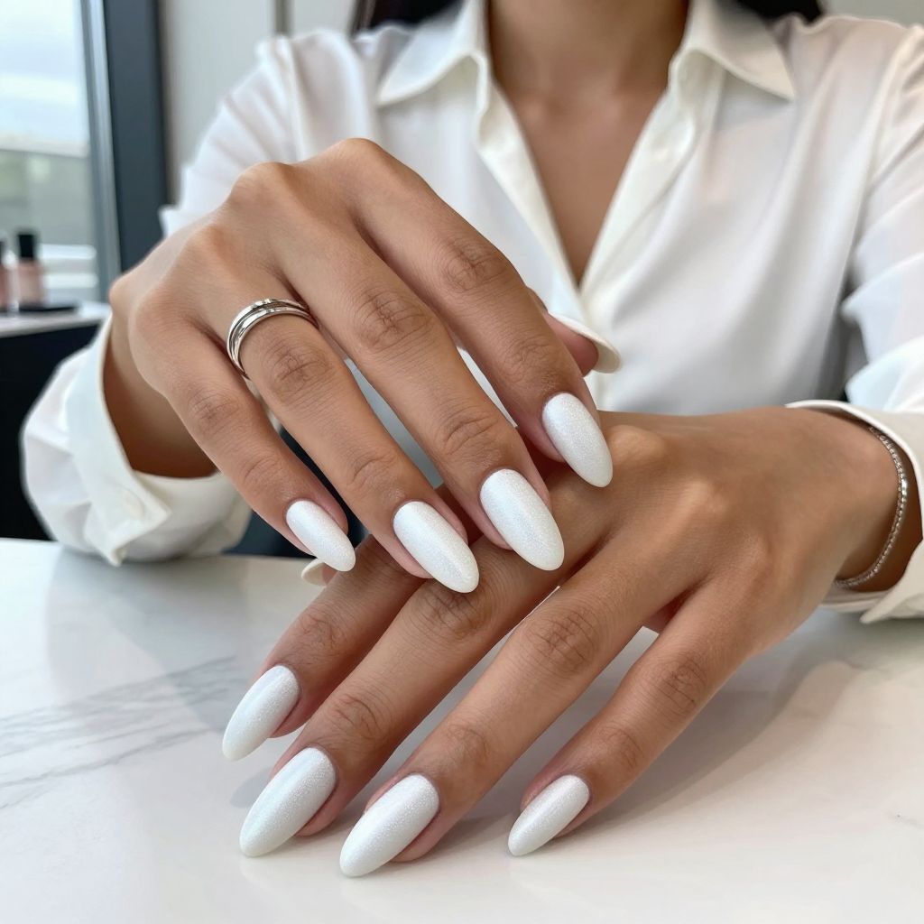 Soft White Almonds in Frosted Chrome