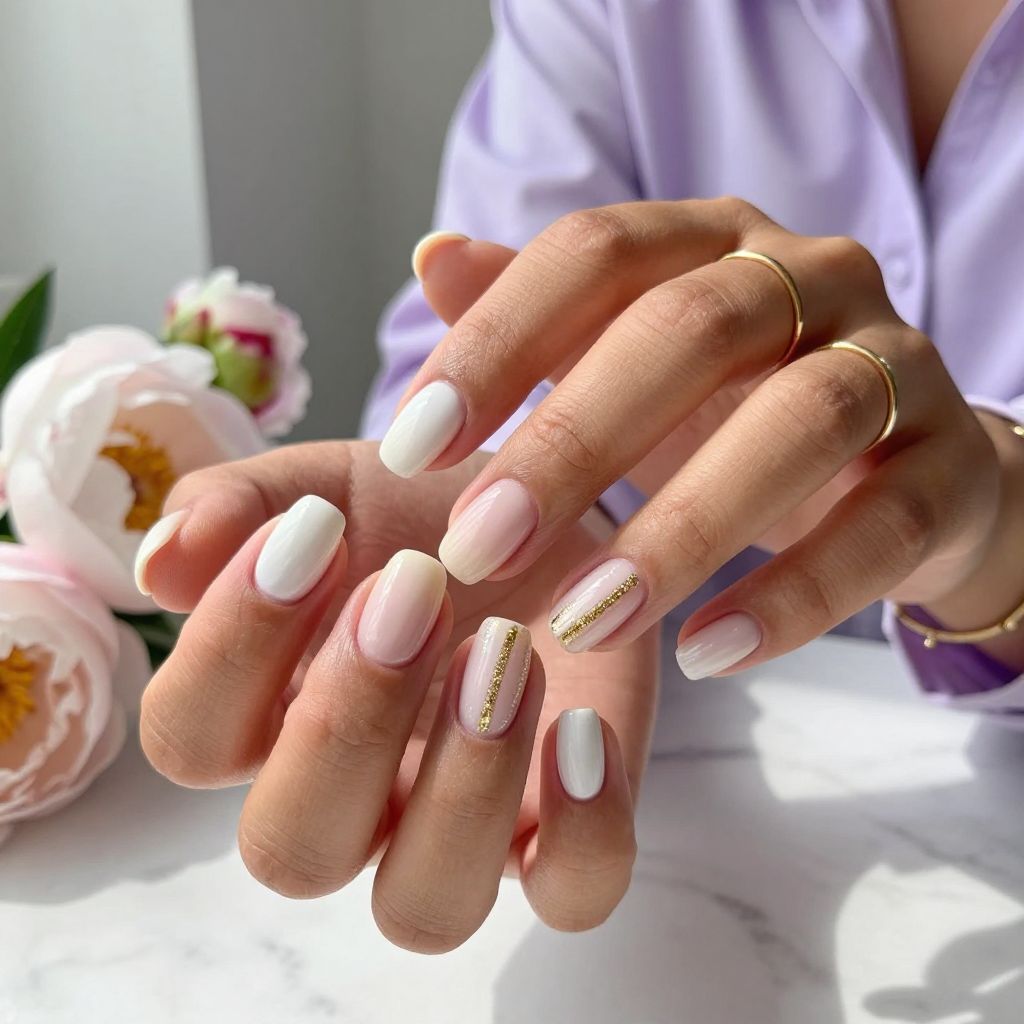 Soft Ombre Glow With Golden Tips