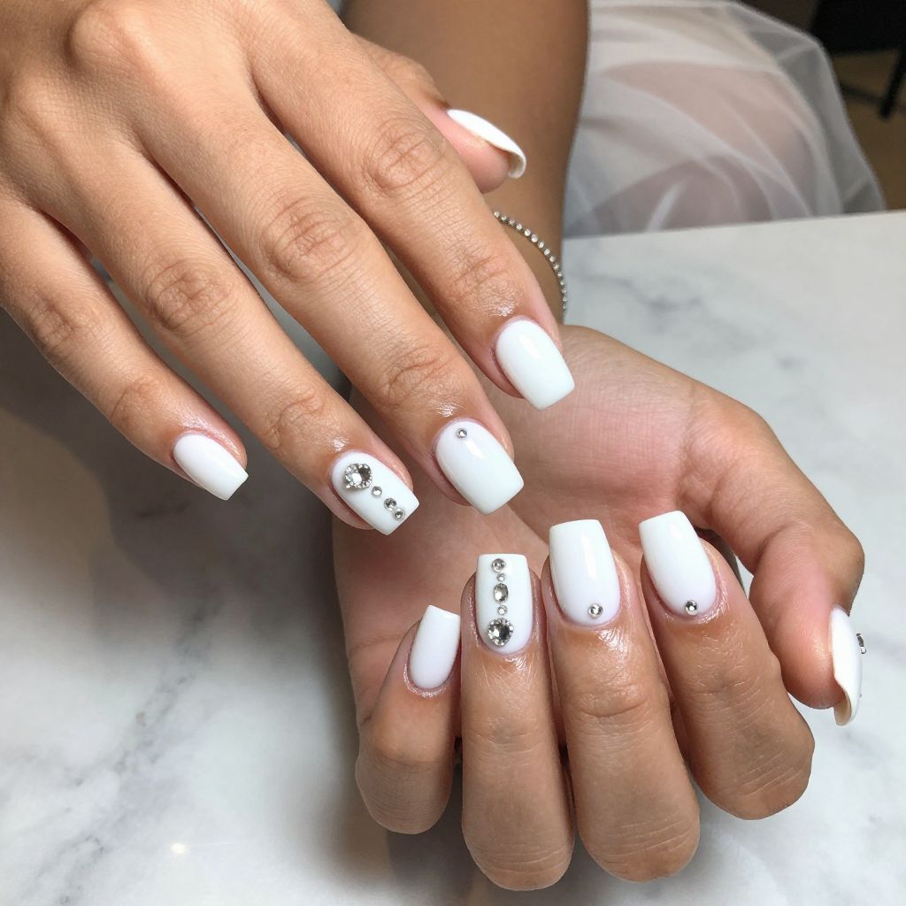 Elegant White with Crystal Embellishments